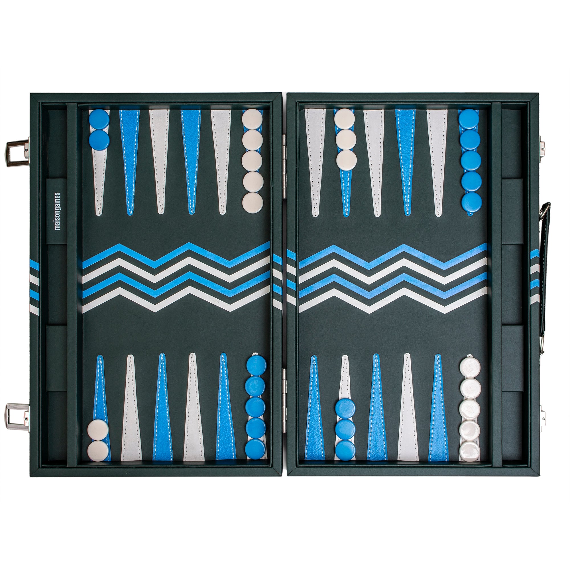 Leather backgammon green